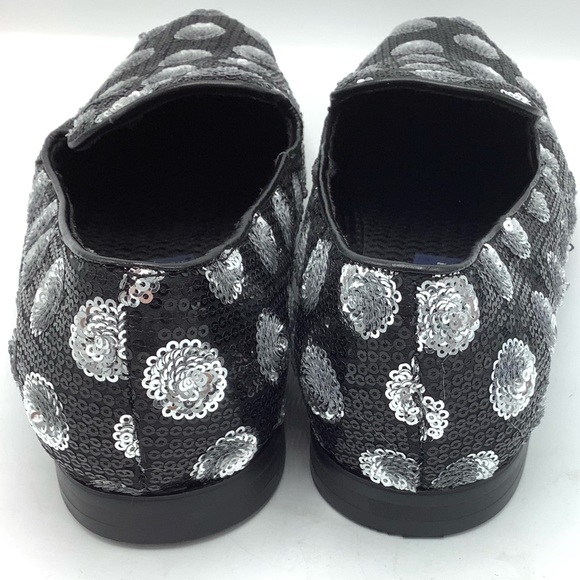 Giorgio Brutini Men's Black/Silver Polka Dot Sequin Slip-Ons - Picture 2 of 10